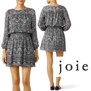 Joie 100% Silk Smocked Waist Mini Dress